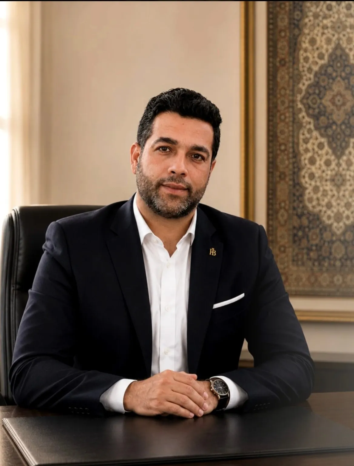 Hamed Khodabakhshi, owner of HKT Export, in a formal executive business portrait
