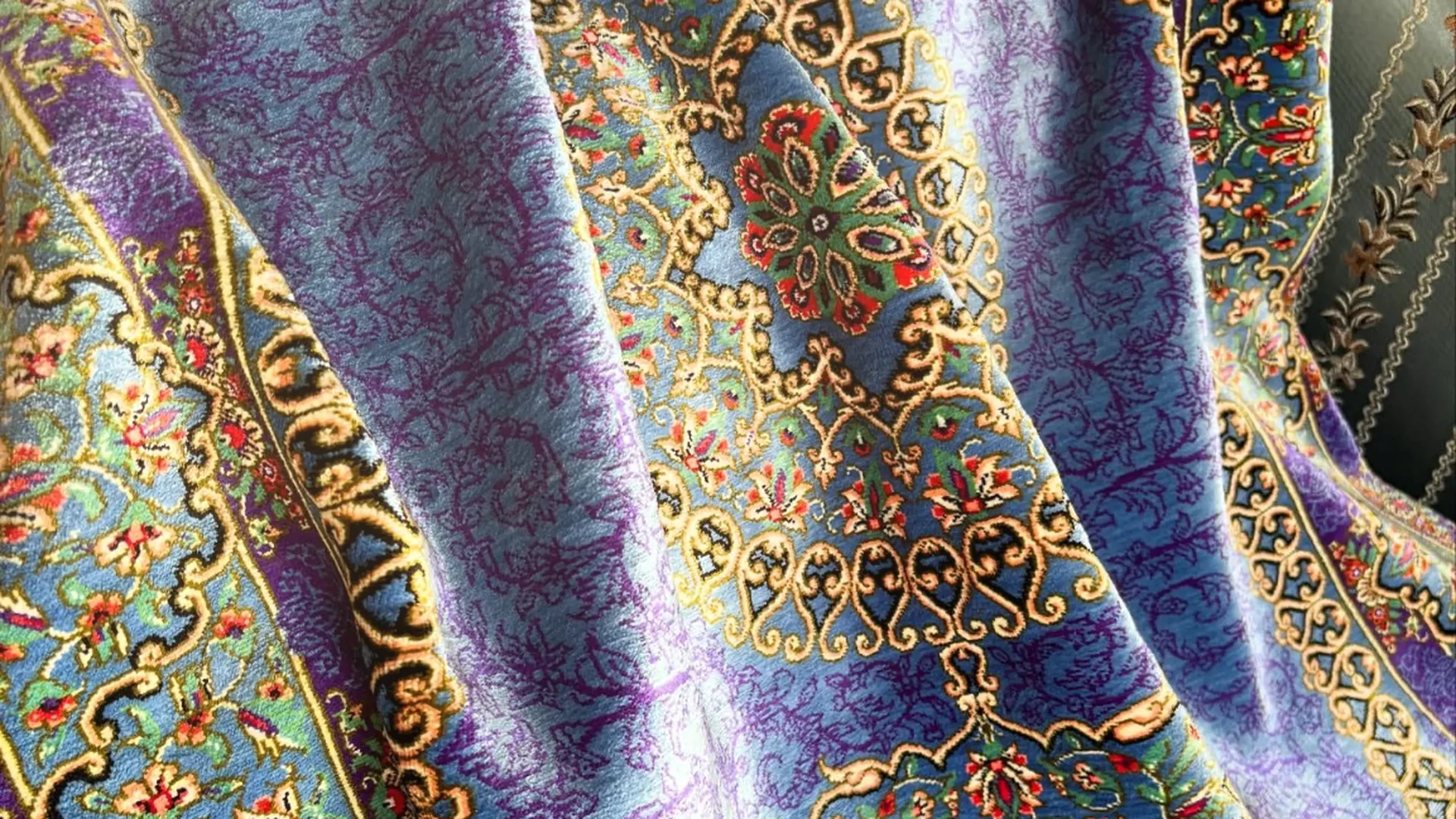 Iranian silk hand-knotted carpet