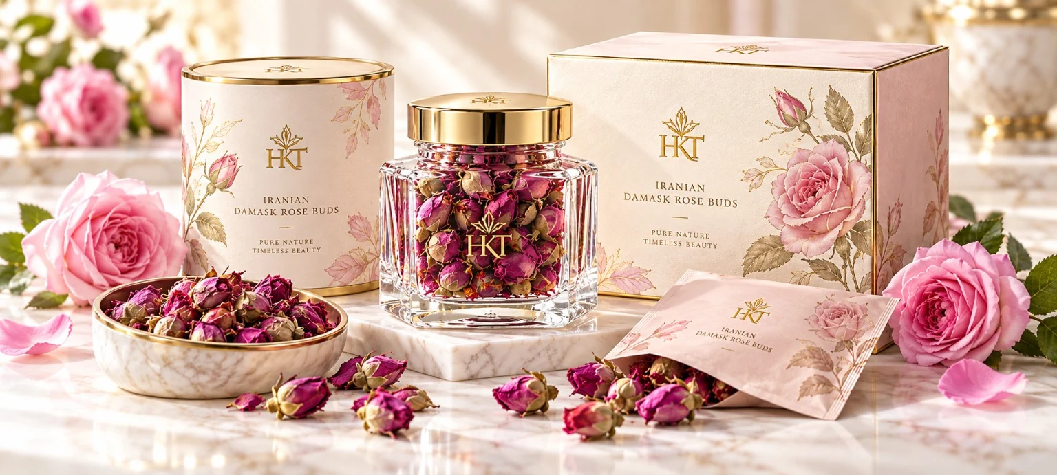براعم الورد الدمشقي الإيراني المجففة Rosa damascena للتوريد بالجملة والتصدير من إيران — HKT Export