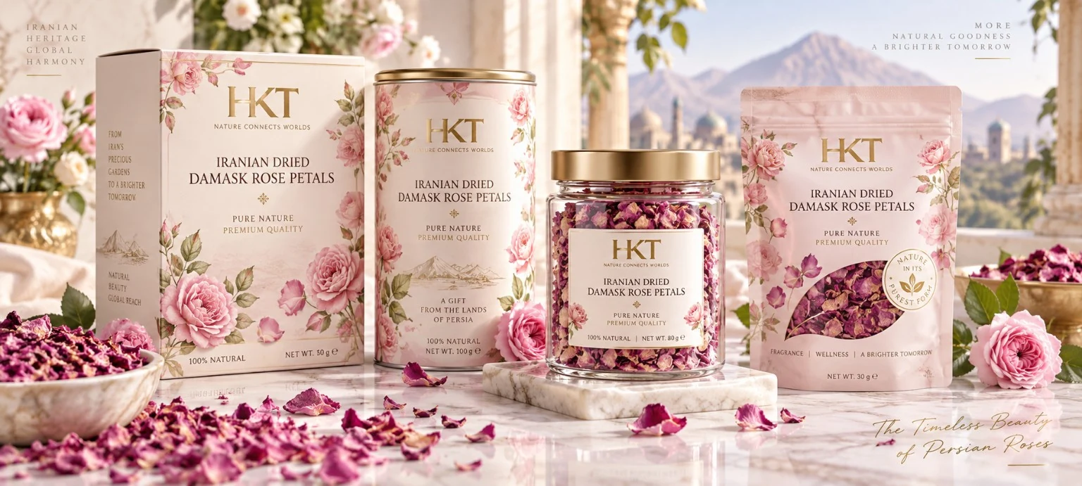 بتلات الورد الدمشقي الإيراني المجففة Rosa damascena للتوريد بالجملة والتصدير من إيران — HKT Export