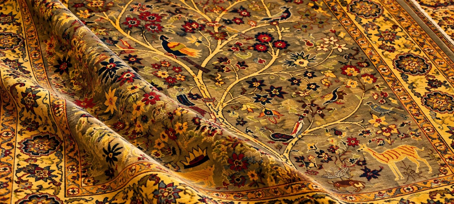 سجاد خراسان فارسي معقود يدويًا مختار من HKT Export وPersian Royal Rug